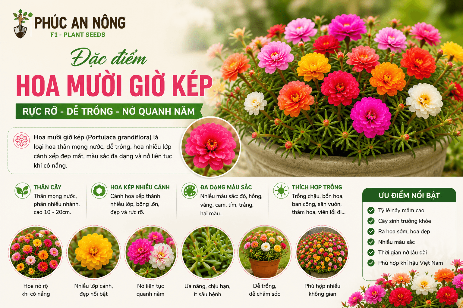 đặc điểm hạt giống hoa mười giờ kép