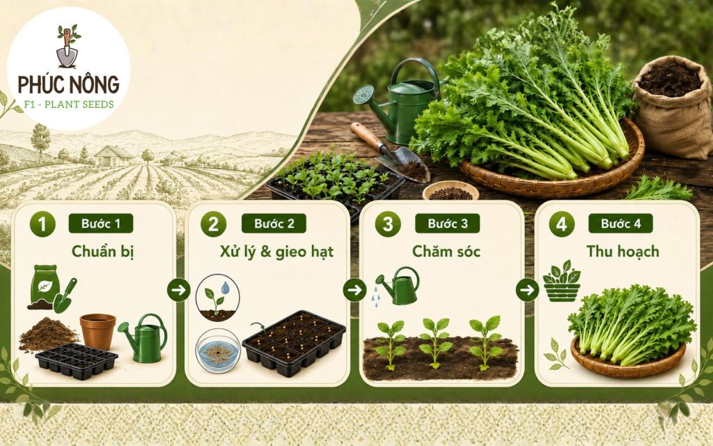 Hướng dẫn cách gieo trồng hạt giống cây cải mèo
