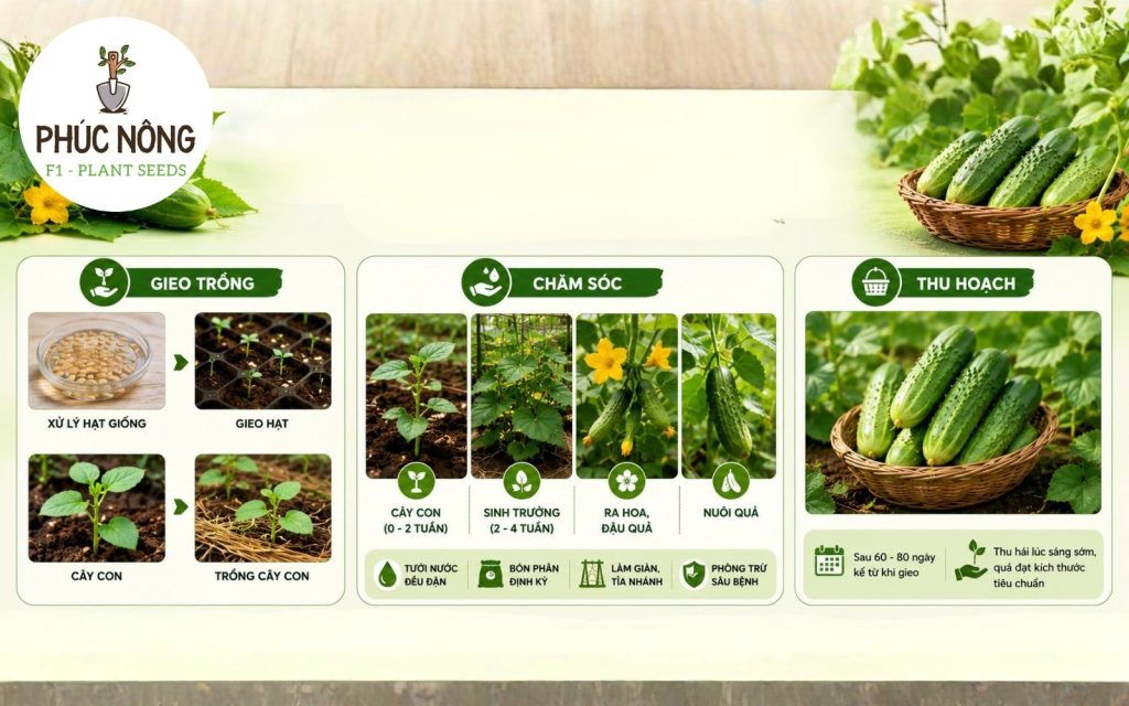 Hướng dẫn quy trình trồng giống dưa leo
