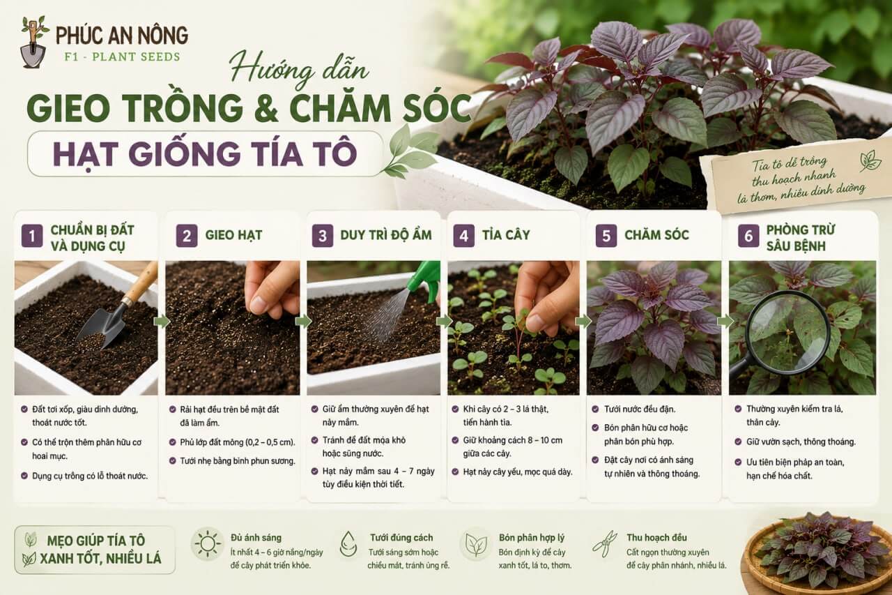 Hướng dẫn cách trồng hạt giống cây tía tô