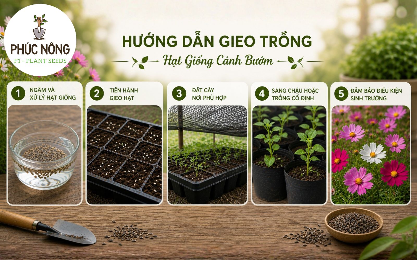 Các bước gieo trồng hạt giống hoa cánh bướm đơn giản
