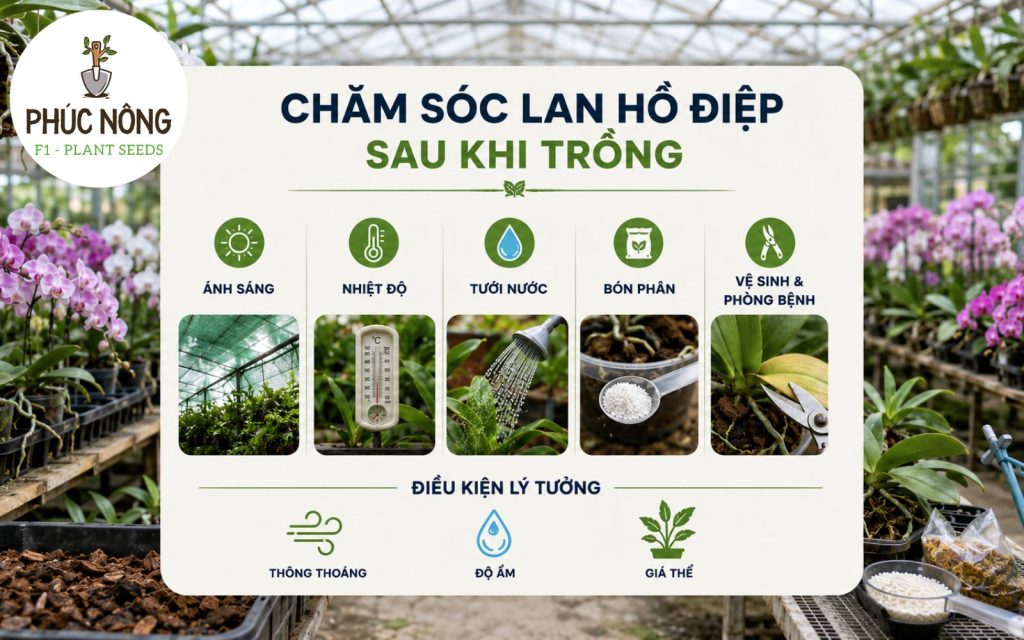 Sau khi thực hiện cách trồng hoa lan hồ điệp cần chăm sóc thế nào?