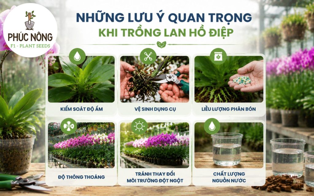 Lưu ý khi trồng lan hồ điệp