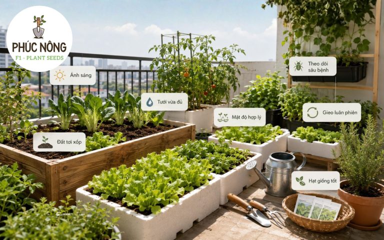 Cần chăm sóc vườn rau đúng cách để cây phát triển khỏe và hạn chế sâu bệnh
