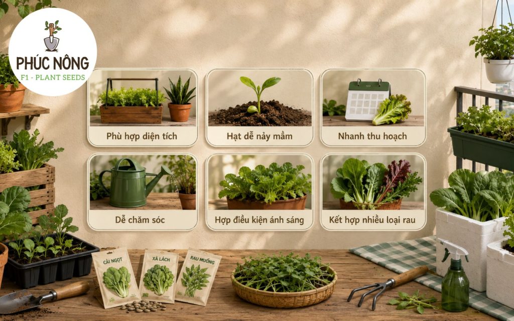 Người mới nên chọn rau dễ trồng, nhanh thu hoạch và phù hợp với không gian tại nhà