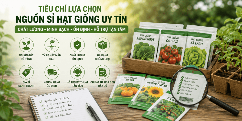 Tiêu chí lựa chọn nguồn sỉ hạt giống uy tín